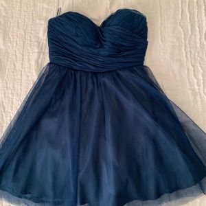 Lulus navy, strapless mesh dress